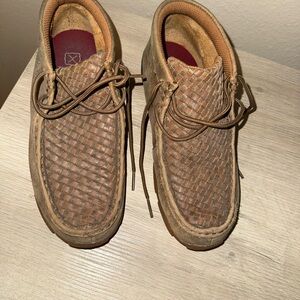 Twisted X Kids Brown Woven Moccasins